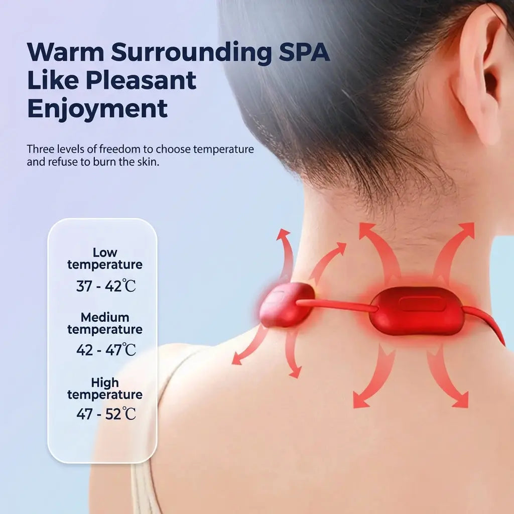 Portable EMS Neck Massager with Heat Compress for Daily Relaxation | Heated Neck Relaxation Anywhere | Neck Massagers