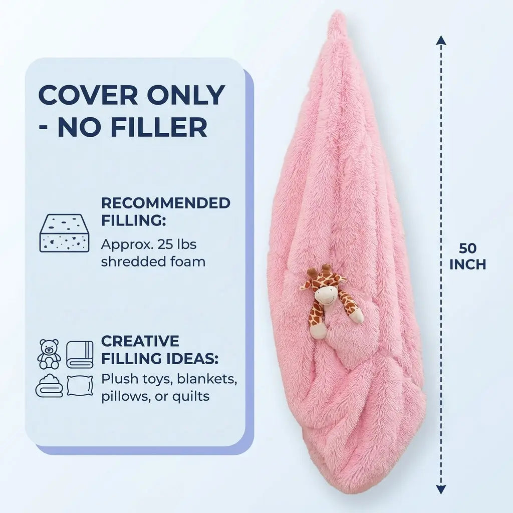 Plush Bean Bag Cover with Waterproof Lining and Storage Pocket | Plush Bean Bag Cover, Unfilled | Bean Bag Covers