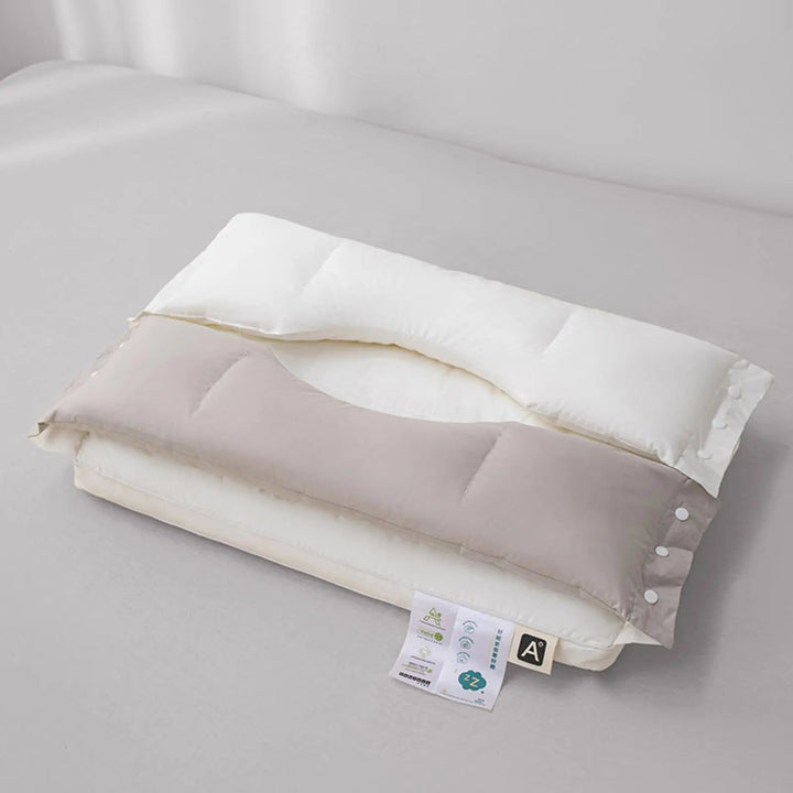 Dual-Sided Adjustable Cotton Pillow with Zoned Quilting | Two-Sided Adjustable Cotton Pillow | Bed Pillows