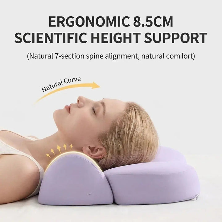 Ergonomic Contour Pillow with Zoned Curved Design for Adults | Curved Zoned Contour Pillow | Bed Pillows