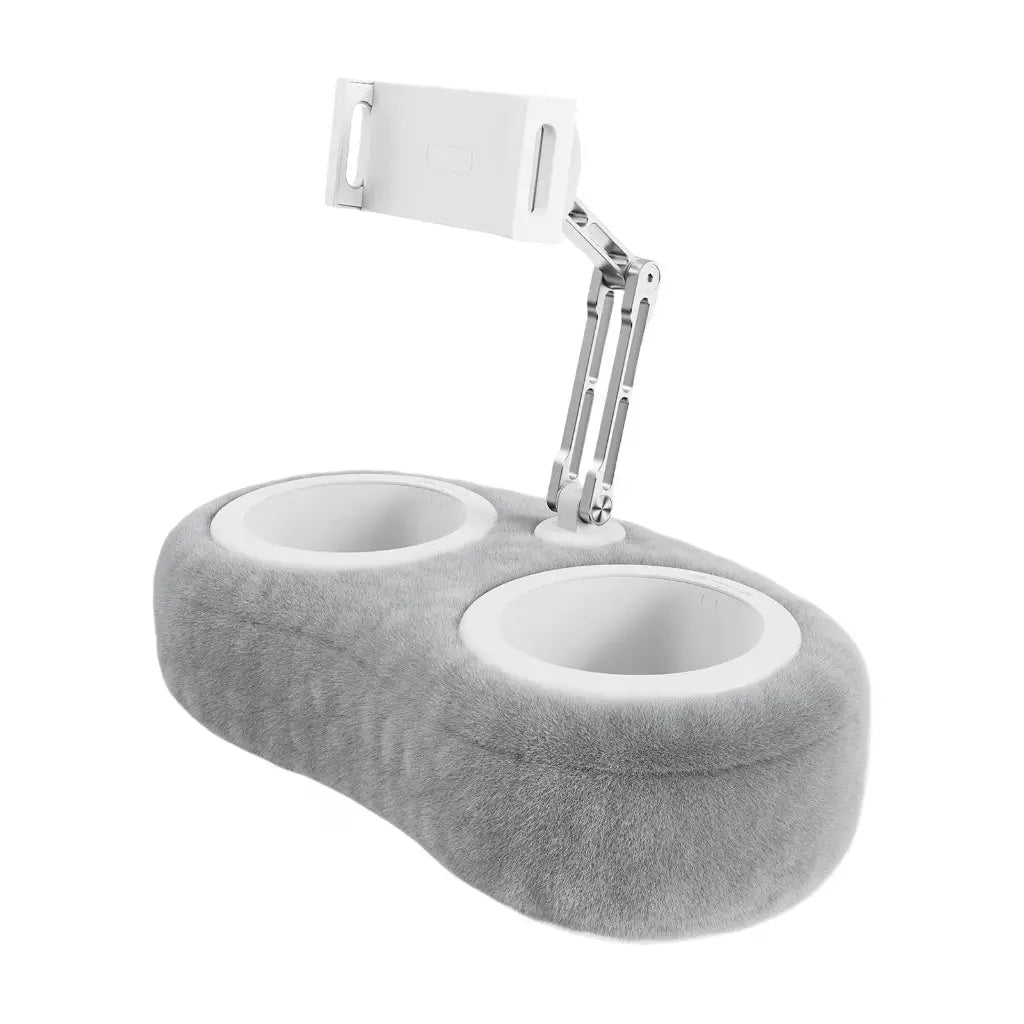 Adjustable Pillow Tablet and Phone Holder Stand with Two Removable Trays | Tablet Pillow With Snack Trays | Tablet Stands