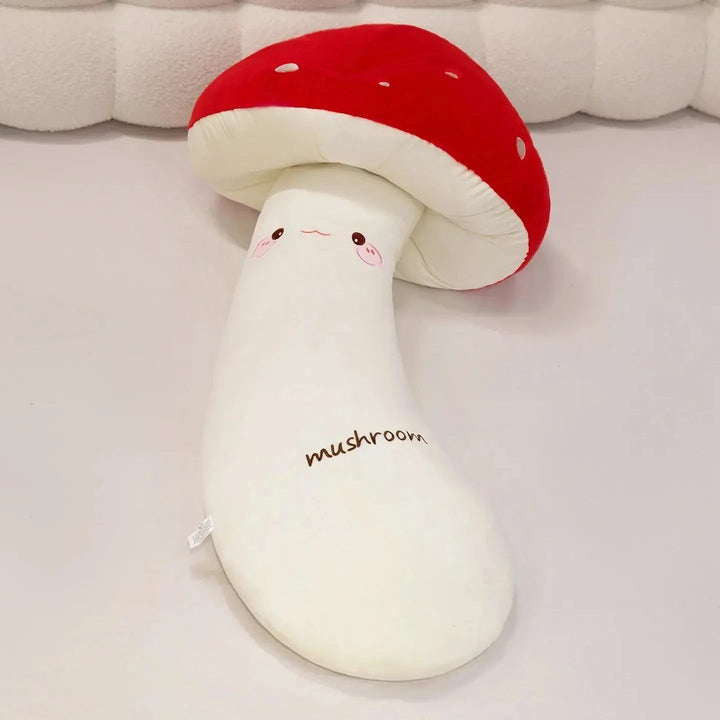 Mushroom Plush Pillow with Long Soft Cushion for Cuddling | Cuddly Mushroom Cushion | Plush Pillows