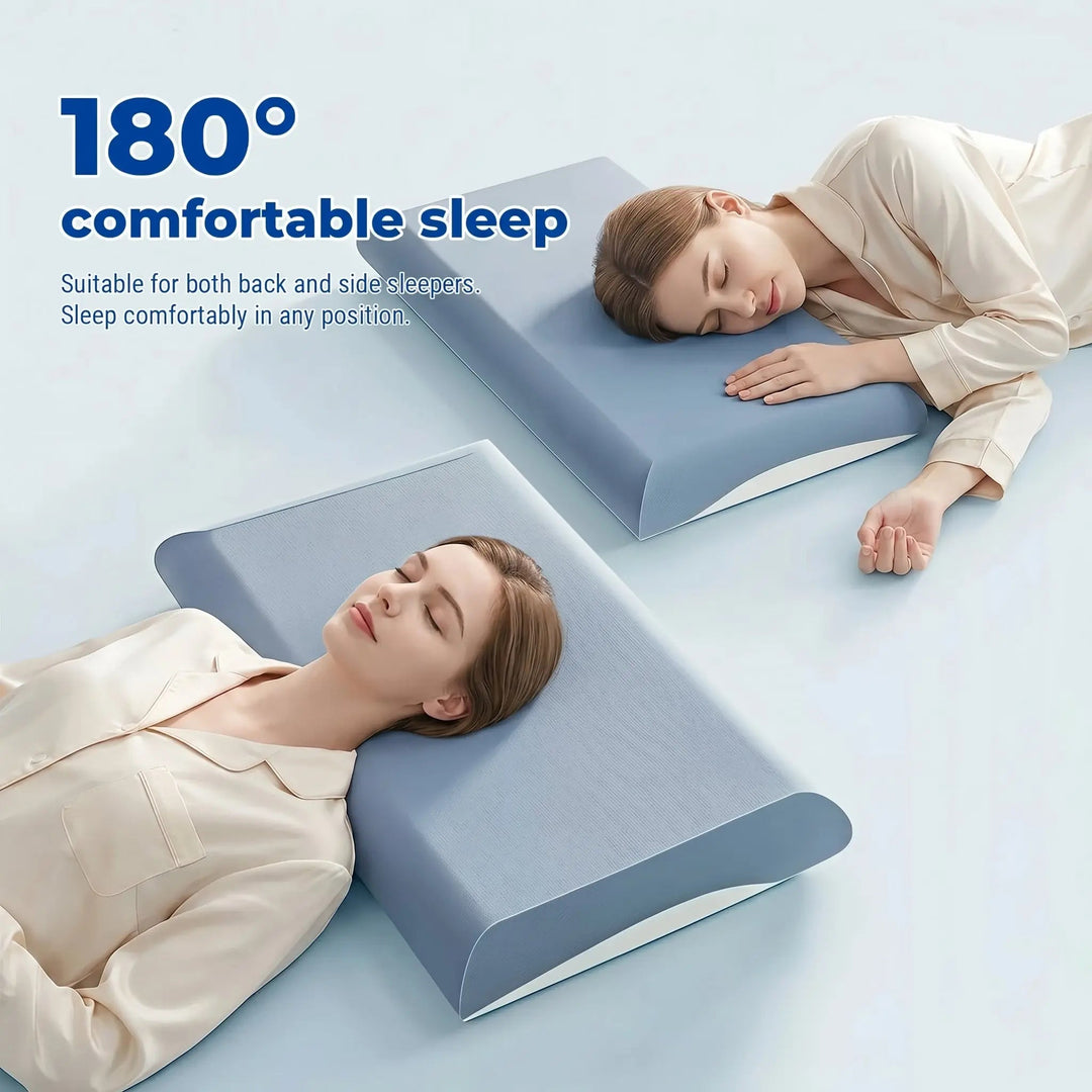 Ergonomic Cervical Support Pillow with Slow-Response Memory Foam | Contour for Side and Back Sleep | Bed Pillows