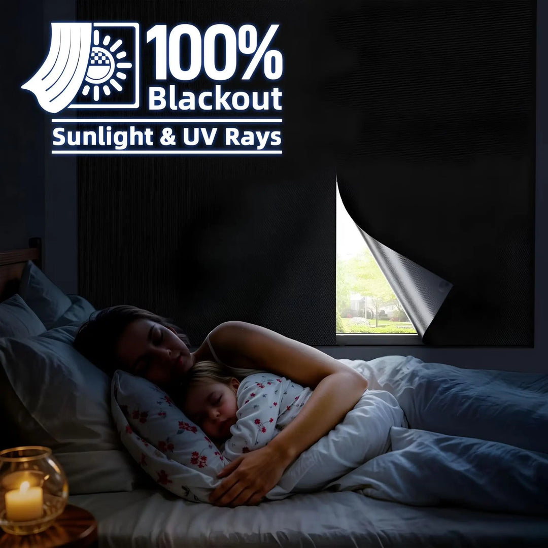 Magnetic Portable Blackout Window Shade with Suction Cups, Four Sizes | Reinforced Magnetic and Suction Shade | Blackout Curtains