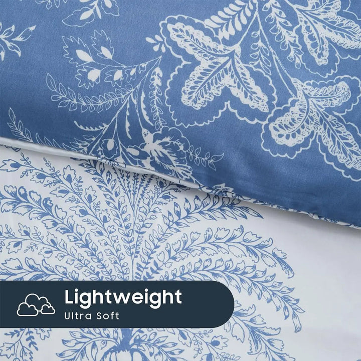 Layered Reversible Floral Duvet Cover Set 3 Piece | Two Floral Looks in One Set | Bedding Sets