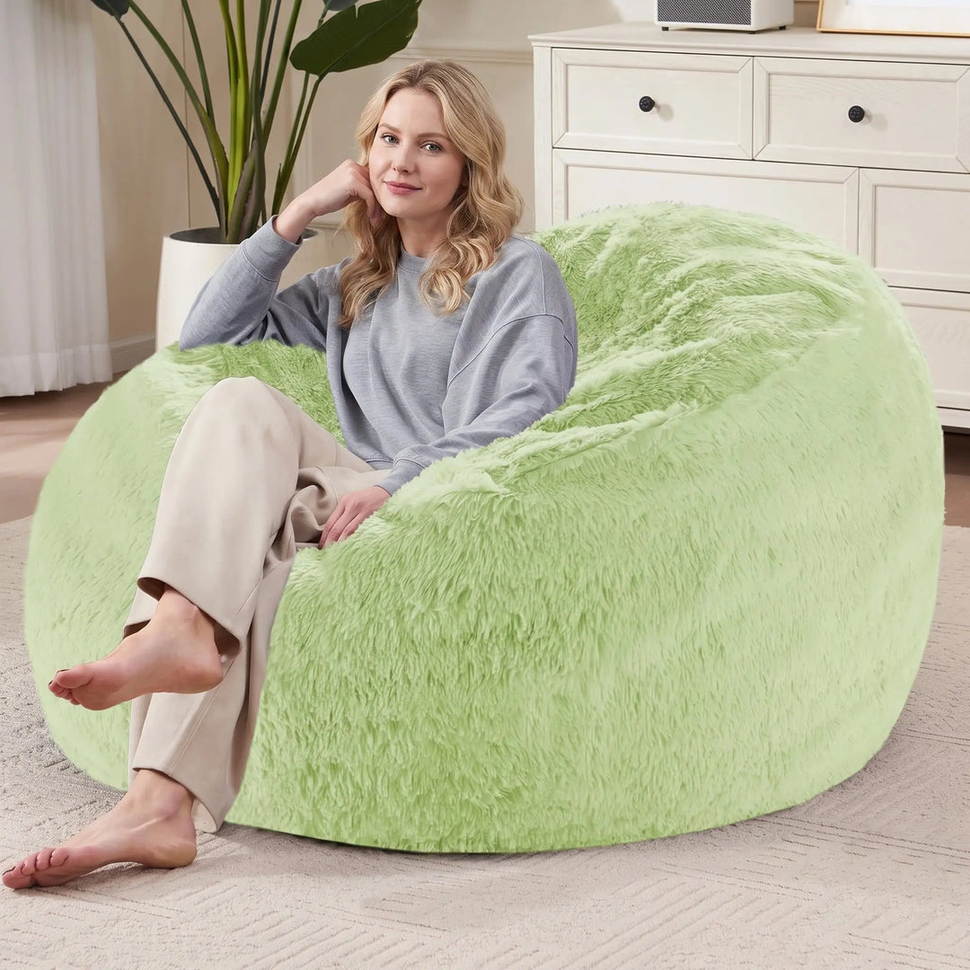 Plush Bean Bag Cover with Waterproof Lining and Storage Pocket | Plush Bean Bag Cover, Unfilled | Bean Bag Covers