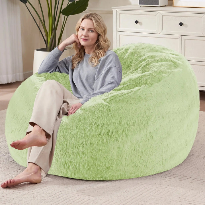 Plush Bean Bag Cover with Waterproof Lining and Storage Pocket | Plush Bean Bag Cover, Unfilled | Bean Bag Covers