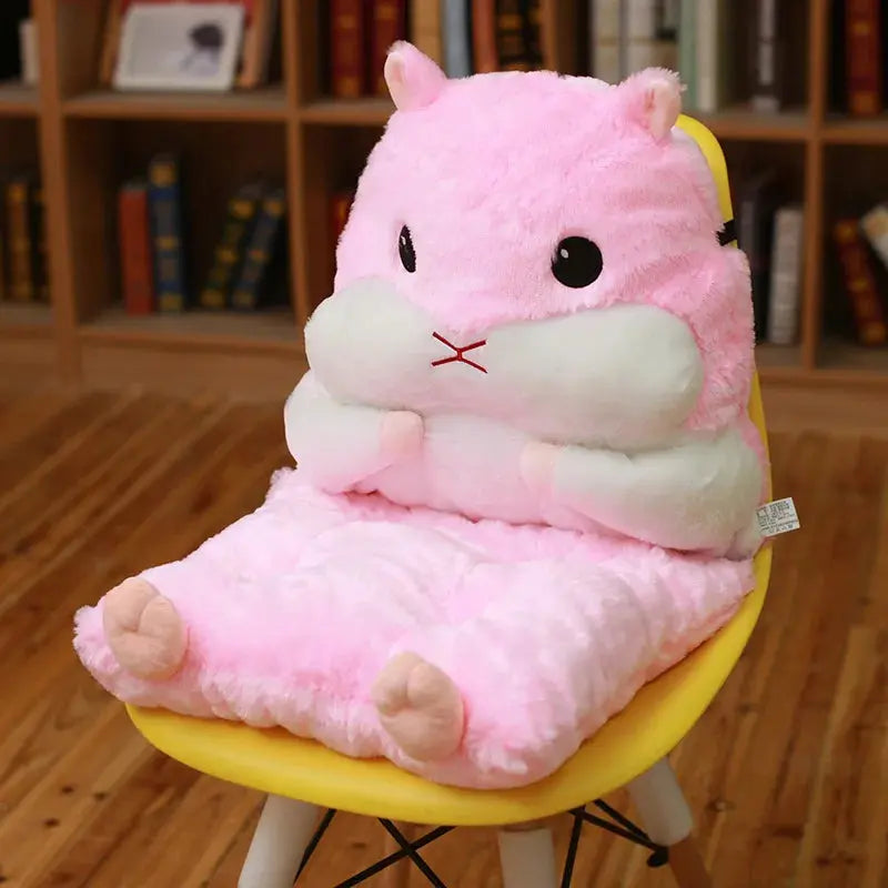 Hamster Plush Cushion with Half Surround Backrest Design | Hamster Backrest Plush Cushion | Plush Pillows