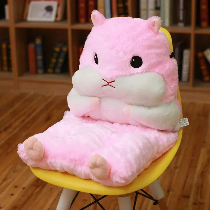 Hamster Plush Cushion with Half Surround Backrest Design | Hamster Backrest Plush Cushion | Plush Pillows