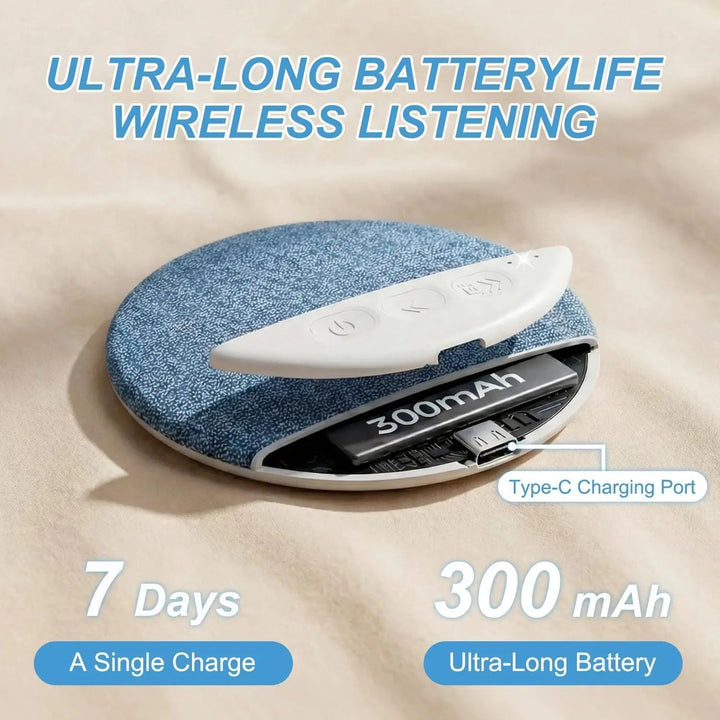 Bluetooth White Noise Pillow Speaker with Vibration and Auto-Off Timer | Private Bedtime Audio Under the Pillow | Sleep Speakers