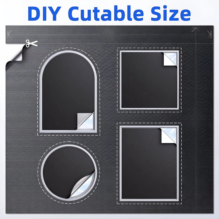 Magnetic Portable Blackout Window Shade with Suction Cups, Four Sizes | Reinforced Magnetic and Suction Shade | Blackout Curtains