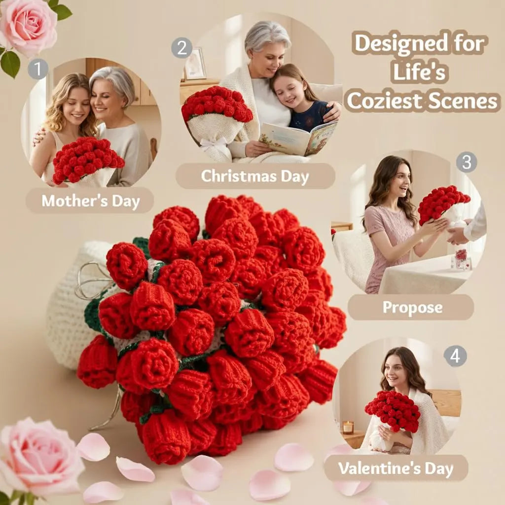 Crochet Flower Rose Bouquet Blanket for Cosy Home Decor | Flowers That Last, Blanket That Warms | Throw Blankets