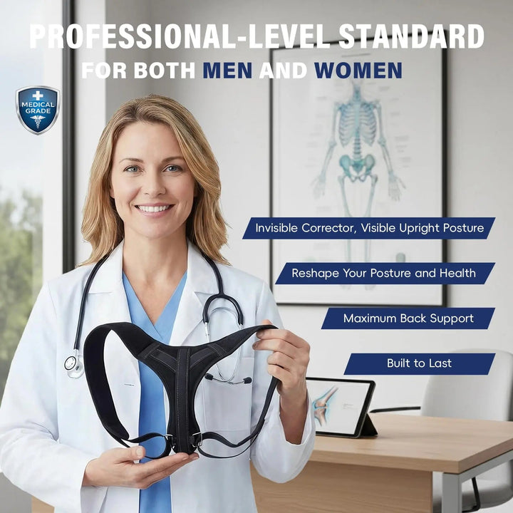 Adjustable Posture Corrector for Desk Work with Padded Straps | Gentle Reminder to Sit Tall | Posture Supports