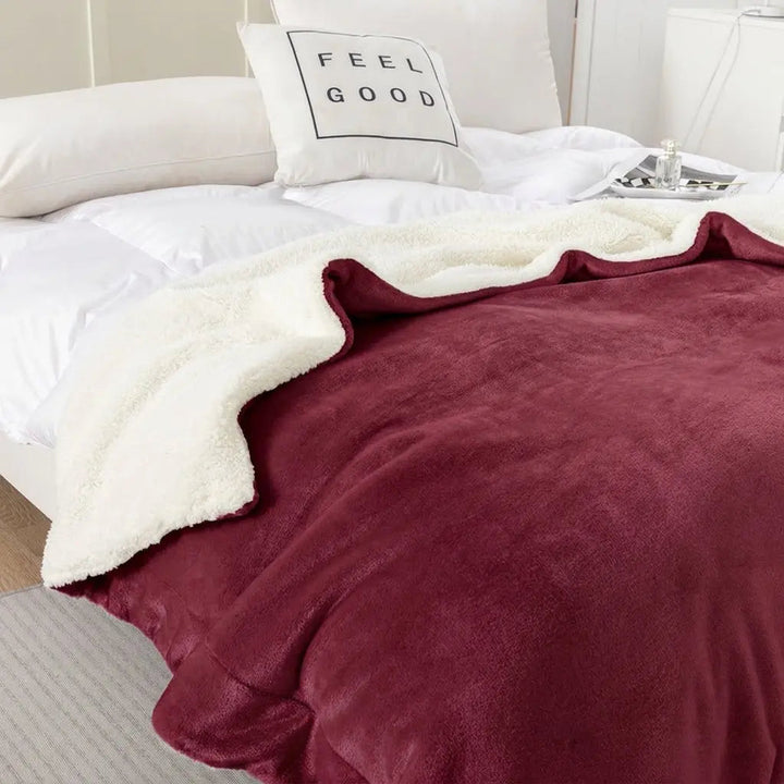 Lambswool Style Fleece Blanket in Plush Fabric for Sofa and Bed | Plush Lambswool Fleece Blanket | Fleece Blankets