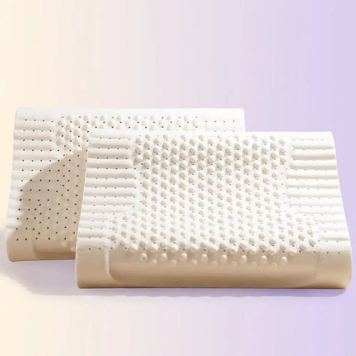 Natural Latex Contour Pillow with Ventilation Holes and Wave Shape | Two Heights in One Pillow | Bed Pillows
