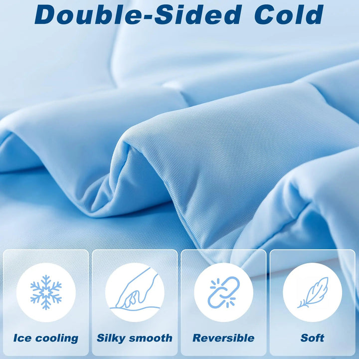 Double-Sided Lightweight Cooling Comforter in Ice Fabric for Summer | Ice Fabric Comfort for Hot Nights | Comforters