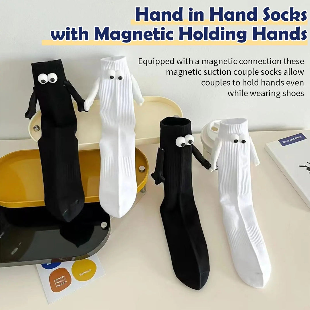 Magnetic Hand-in-Hand Couple Socks, Funny Matching Cartoon Pair | Fun Matching Socks for Couples | Socks