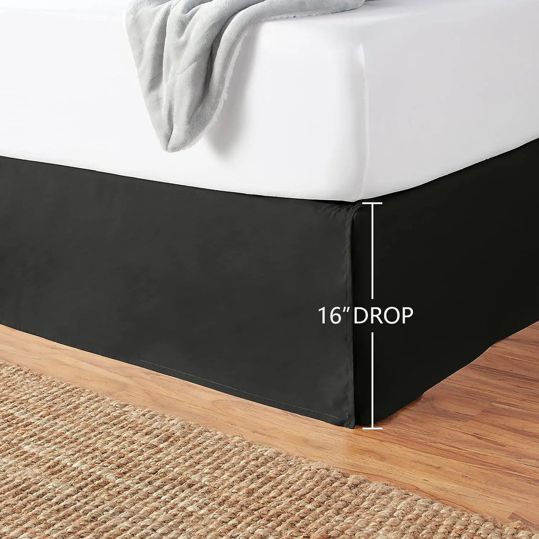 Solid Colour Bed Skirt Dust Ruffle in Brushed Fabric for 1.5m Beds | Clean Finish Beneath Your Bed | Bed Skirts