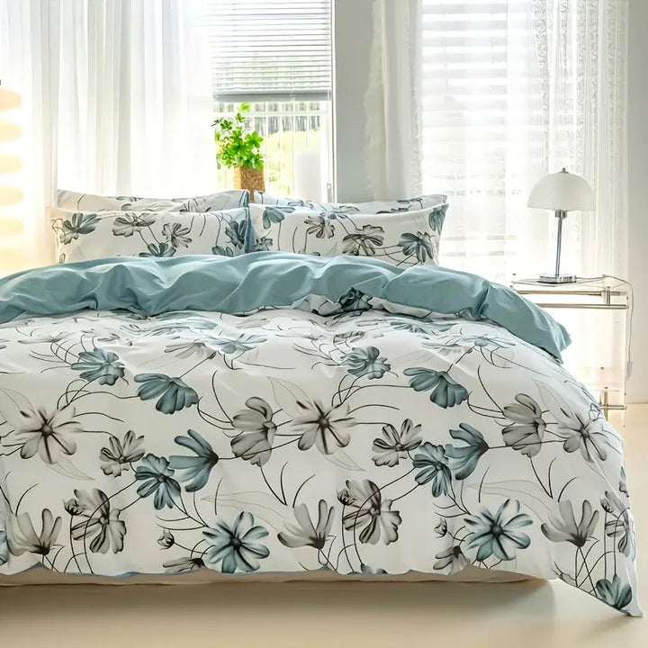 Pastoral Floral Duvet Set with Printed Three-Piece Design | Pastoral Floral Three-Piece Duvet Set | Duvet Sets