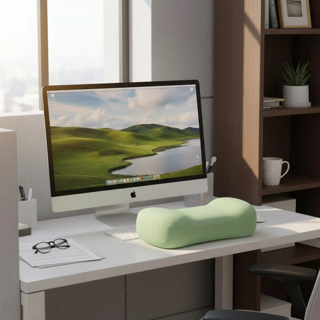 Ice Silk Office Nap Pillow with Curved Memory Foam Desk Design | Curved Desk Nap Pillow | Nap Pillows