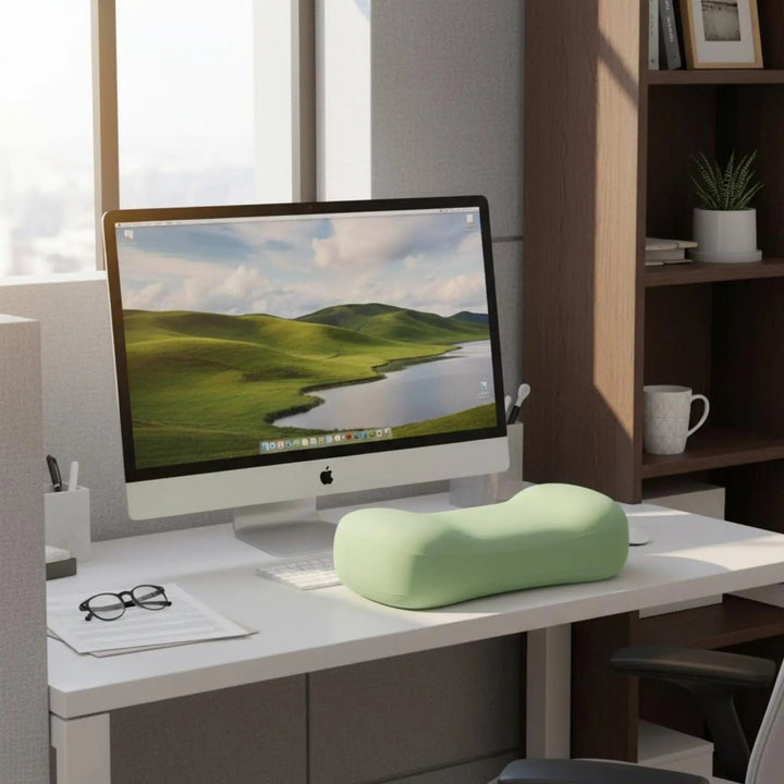 Ice Silk Office Nap Pillow with Curved Memory Foam Desk Design | Curved Desk Nap Pillow | Nap Pillows