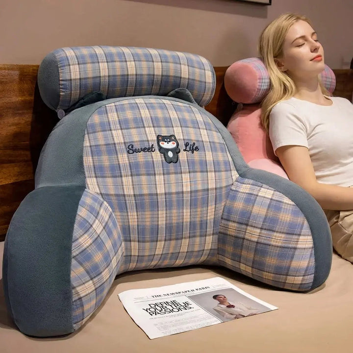 Soft Backrest Reading Cushion with Removable Cover and Animal Design | Cute Animal Bed Reading Cushion | Wedge Pillows