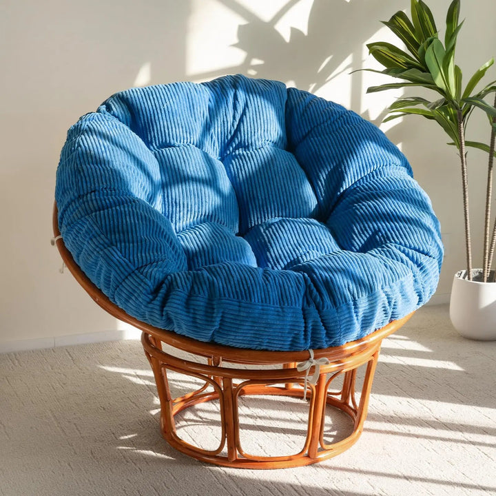 Papasan Chair Cushion in Overstuffed Corduroy for Reading and Lounging | Overstuffed Corduroy Papasan Cushion | Chair Cushions