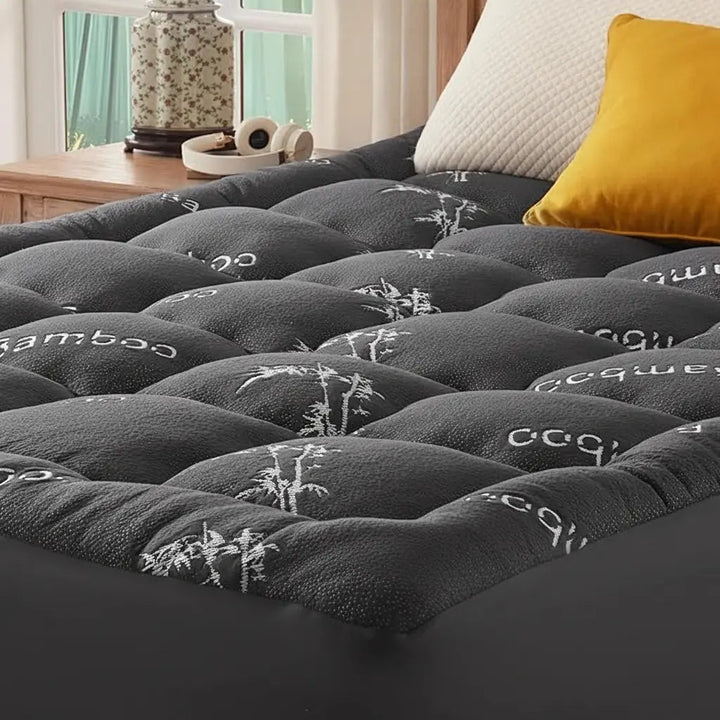 Queen Bamboo Mattress Topper with Thick Pillow Top for Breathable Comfort | Pillow Top Softness on a Firm Bed | Mattress Toppers