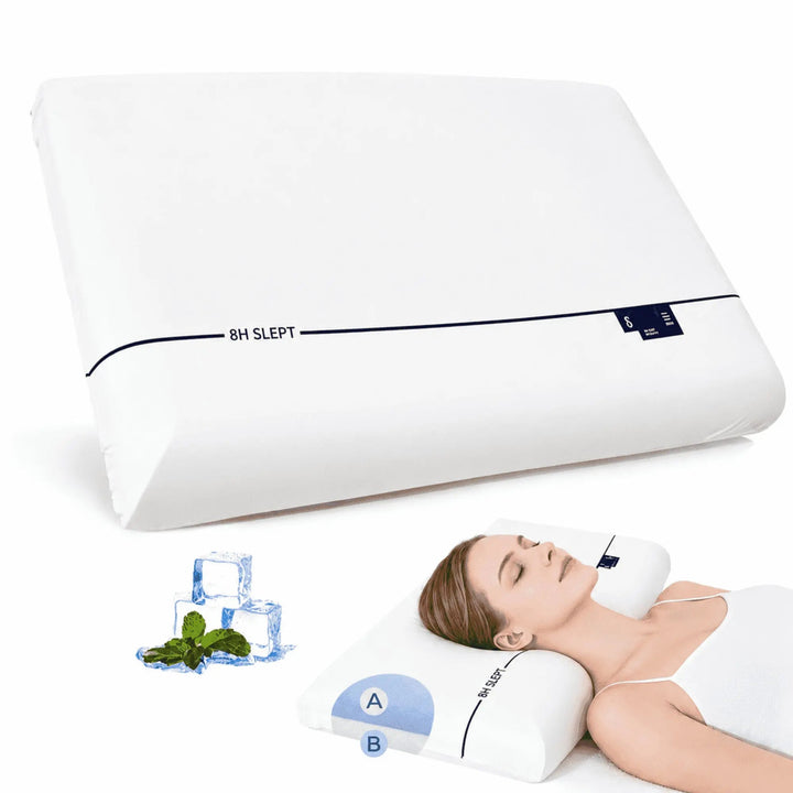 Ergonomic Cervical Support Pillow with Slow-Response Memory Foam | Contour for Side and Back Sleep | Bed Pillows