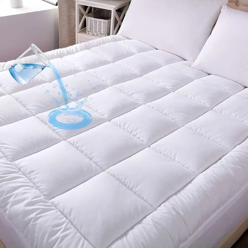 Quilted Waterproof Mattress Pad with Quiet 3-Layer TPU Protection | Quiet Protection, Soft Top | Mattress Protectors