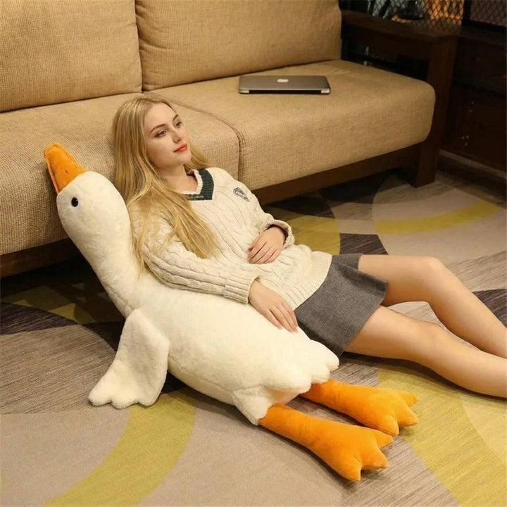 Long Goose Plush Pillow for Cuddling and Lounging in Three Sizes | Giant Cuddle Companion | Plush Pillows