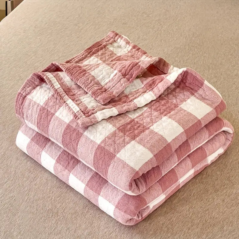 Relaxed Boho Cotton Quilt with Checkered Quilting | Rumpled Boho Cotton Comfort | Quilts