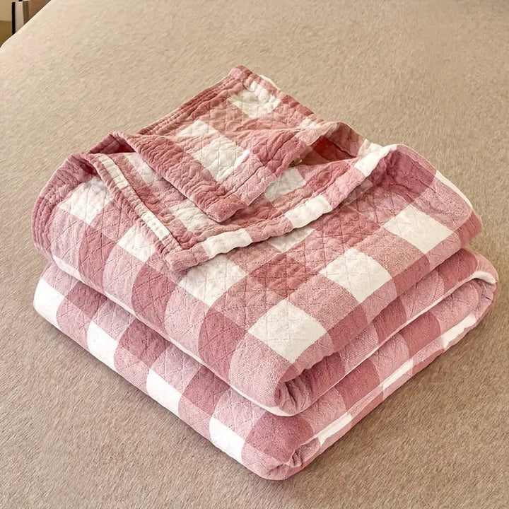 Relaxed Boho Cotton Quilt with Checkered Quilting | Rumpled Boho Cotton Comfort | Quilts