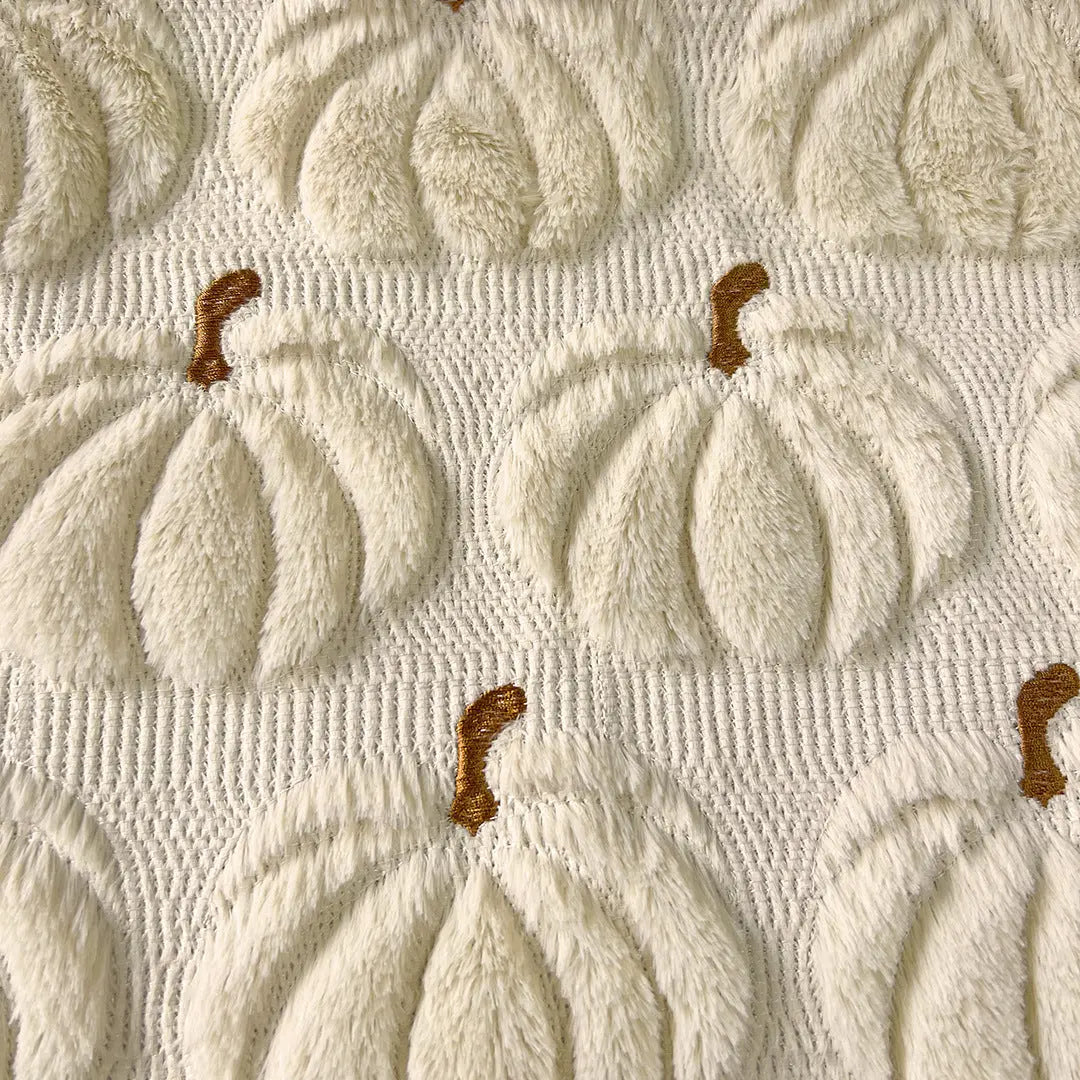 Embroidered Pumpkin Cushion Covers in Soft Faux Fur | Cozy Fall Decor Made Easy | Cushion Covers