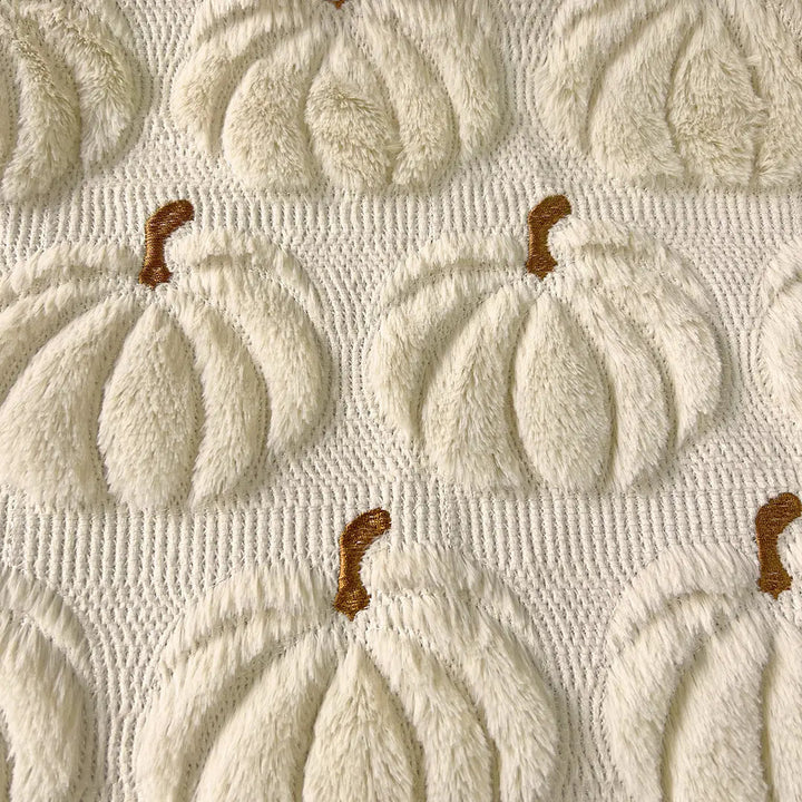 Embroidered Pumpkin Cushion Covers in Soft Faux Fur | Cozy Fall Decor Made Easy | Cushion Covers
