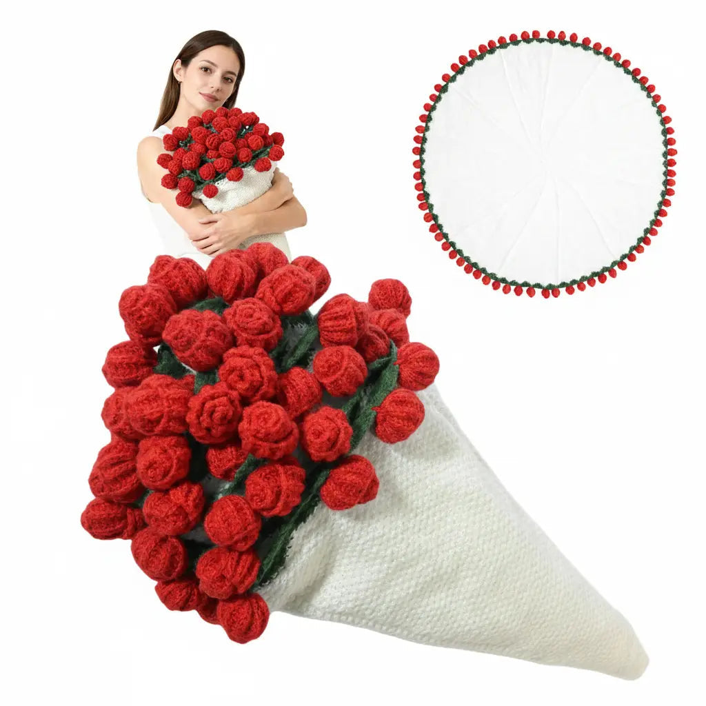 Crochet Flower Rose Bouquet Blanket for Cosy Home Decor | Flowers That Last, Blanket That Warms | Throw Blankets