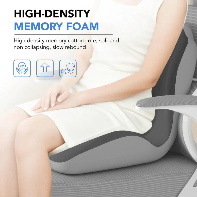 Ergonomic Memory Foam Seat Cushion with Lumbar Support | Seat and Back Support Together | Seat Cushions