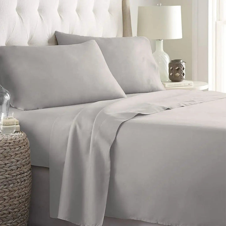 Queen 4-Piece Cooling Polyester Sheet Set, Hotel Style Bedding | Cool, Smooth Hotel-Style Sheets | Bed Sheet Sets