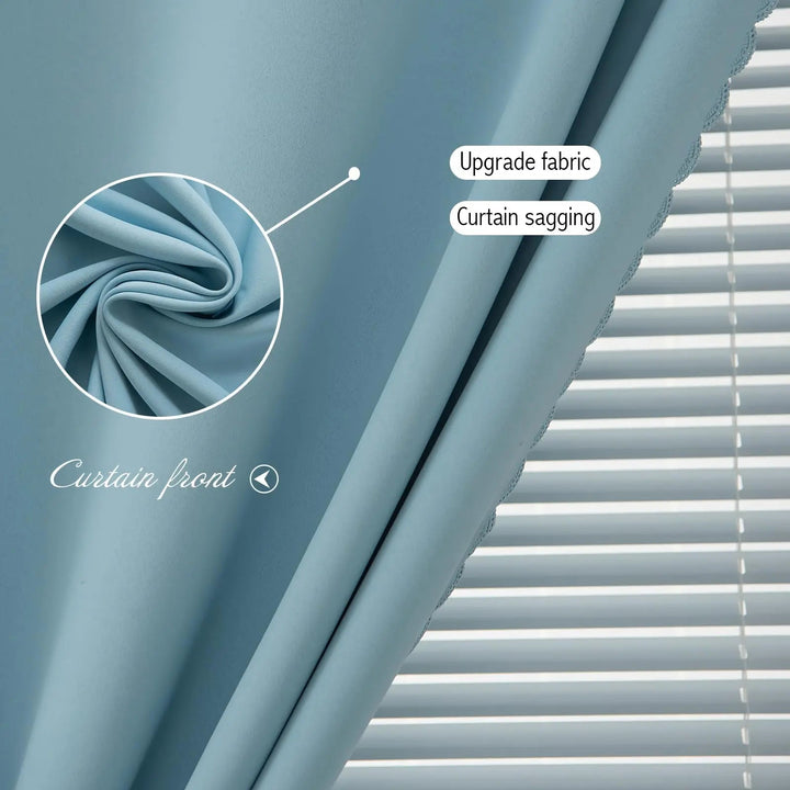Full Blackout Velcro Window Curtain with UPF100 Polyester Fabric | Punch-Free Light Blocking Shade | Blackout Curtains