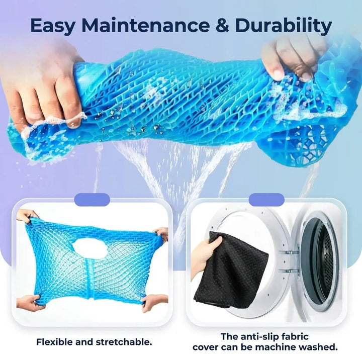 Cooling Honeycomb Gel Silicone Seat Cushion, 16 x 13in | Cooler Seating for Long Hours | Chair Cushions