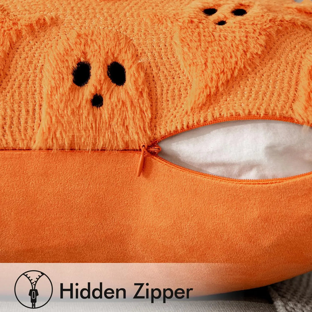 Embroidered 3D Ghost Cushion Covers Set of 2 for Halloween | Spooky Style for the Sofa | Cushion Covers