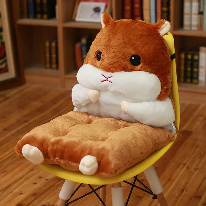 Hamster Plush Cushion with Half Surround Backrest Design | Hamster Backrest Plush Cushion | Plush Pillows