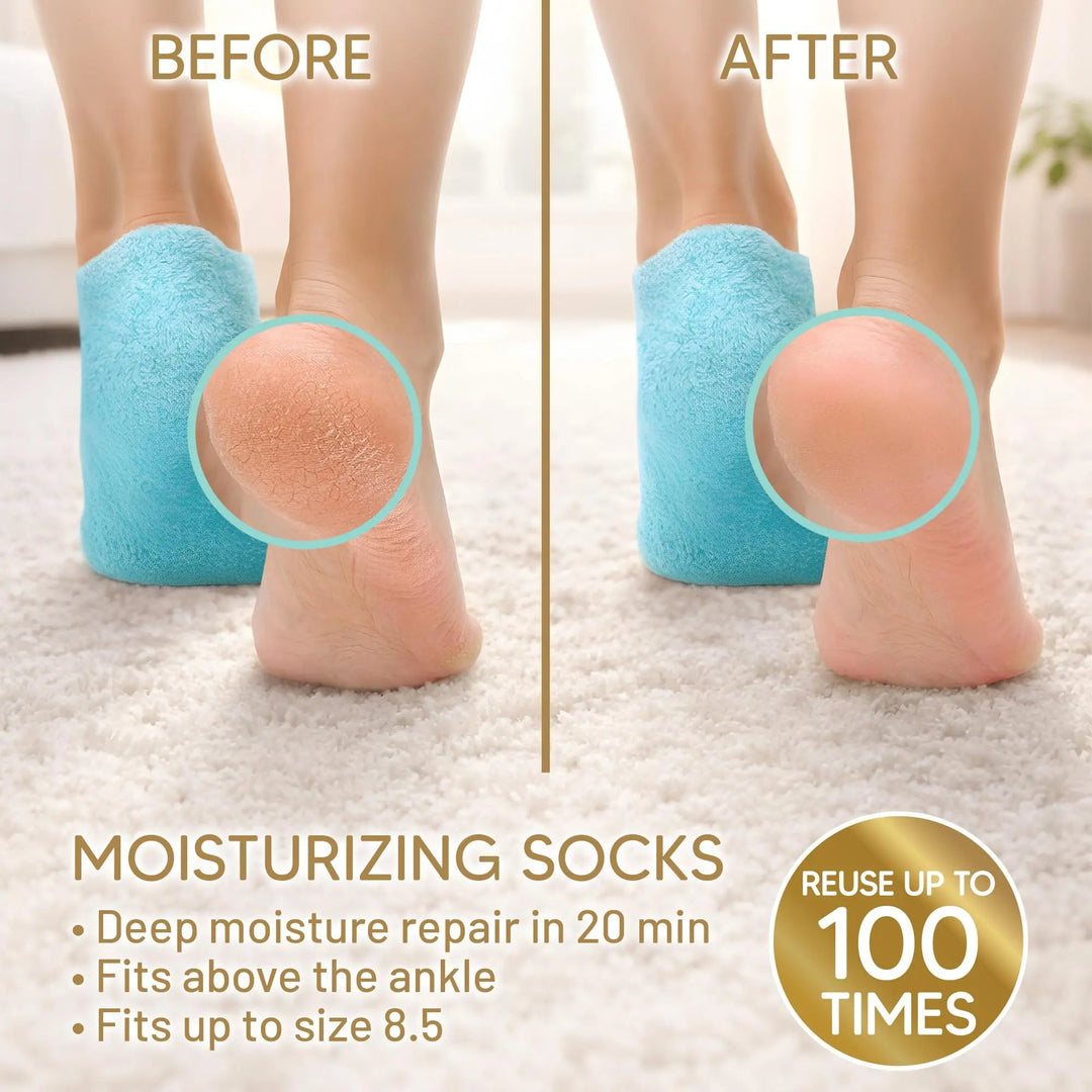 Moisturising Silicone Gel Spa Socks for Dry Feet, 1 Pair | Soft Feet with Spa Gel Care | Spa Socks