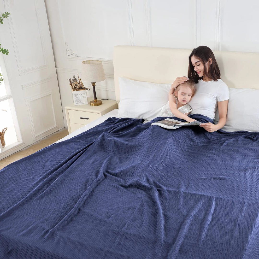 100% Bamboo Cooling Blanket, Lightweight for Spring, Summer and Travel | Breathable Bamboo Layer | Cooling Blankets