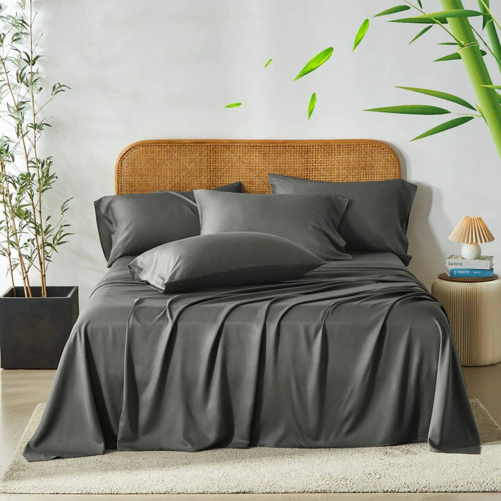 Organic Bamboo Sheet Set, Silky Soft and Cooling, Fitted and Flat Sheets | Silky Bamboo Sheets for Cool Sleep | Bed Sheet Sets