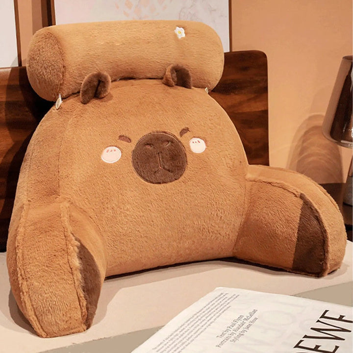 Capybara Reading Pillow with Arm Support and Removable Cover | Capybara Reading Pillow with Arms | Wedge Pillows