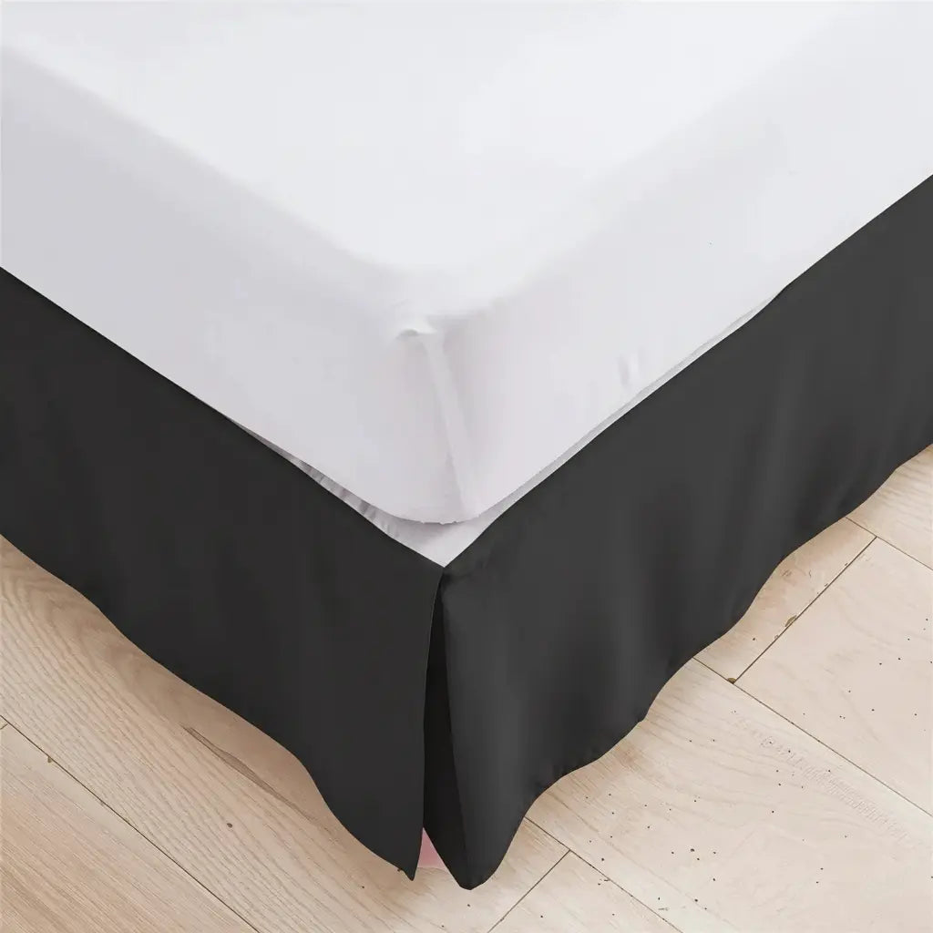 Solid Colour Bed Skirt Dust Ruffle in Brushed Fabric for 1.5m Beds | Clean Finish Beneath Your Bed | Bed Skirts