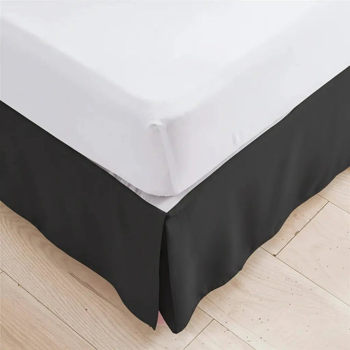 Solid Colour Bed Skirt Dust Ruffle in Brushed Fabric for 1.5m Beds | Clean Finish Beneath Your Bed | Bed Skirts