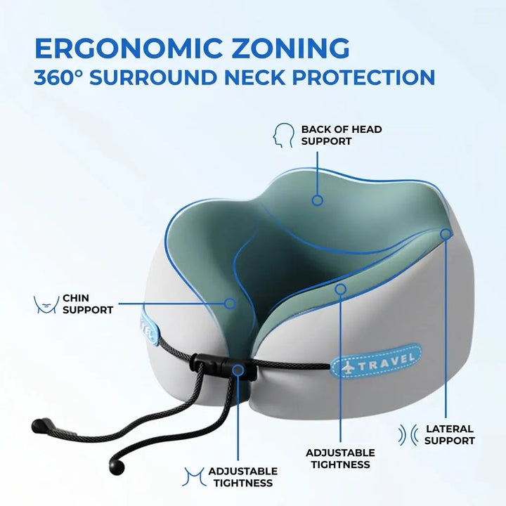 Portable U-Shaped Memory Foam Travel Pillow with Foldable Design | Foldable Neck Support Travel Pillow | Travel Pillows