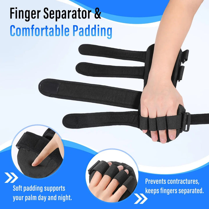 Adjustable Hand Support Brace with Finger Splints for Night and Day | Steady Hand Support for Rest | Support Braces